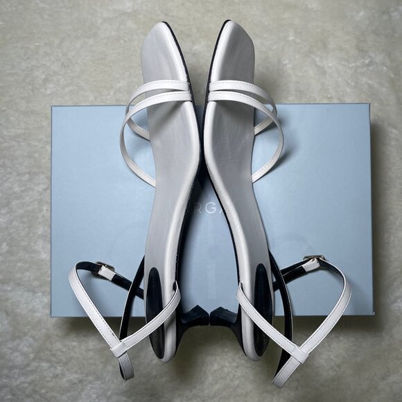 Margaux NY Dylan Sandal in Ivory White Nappa EU 41 US 10 Wide - Picture 5 of 10